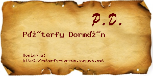 Péterfy Dormán névjegykártya